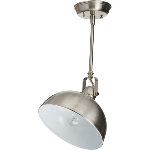  Canarm CANARM IPL222B01BN Polo 1 Light 9 Rod Pendant, Brushed Nickel with Painted White Interior
