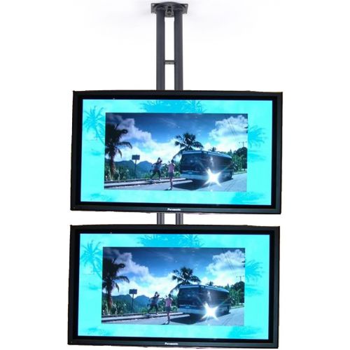  Displays2go Adjustable TV Ceiling Mount With 2 Brackets, VESA Compatible, Fits 32 to 60 Monitors (Black)