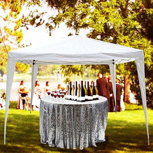  BenefitUSA EZ POP UP Wedding Party Tent 10‘x10’ Folding Gazebo Beach Canopy W/Carry Bag