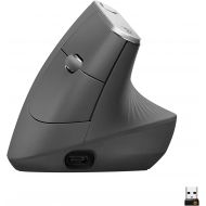 Logitech MX Vertical Wireless Mouse  Advanced Ergonomic Design Reduces Muscle Strain, Control and Move Content Between 3 Windows and Apple Computers (Bluetooth or USB), Rechargeab