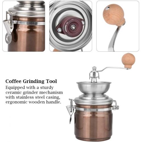  TOPINCN Manual Coffee Grinder, Adjustable Burr Mill,Stainless Steel Spice Nuts Grinding Mill,Hand Crank Mill for Office Home