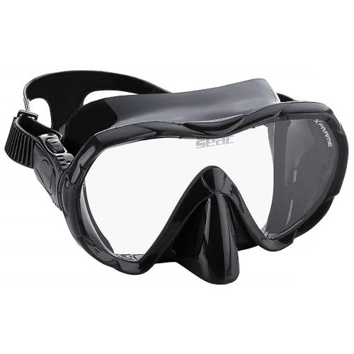  SEAC Snorkel Set for Men and Women | Comfortable Adjustable, Frameless Mask Made from Clear Tempered Glass | Dry Snorkel with Bottom Purge Valve Snorkeling and Freediving Gear