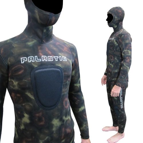  Palantic Spearfishing Neoprene Camouflage Stretch Max 5mm Two Piece Farmer John Wetsuit