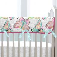 Carousel Designs Bright Damask Butterflies Crib Rail Cover