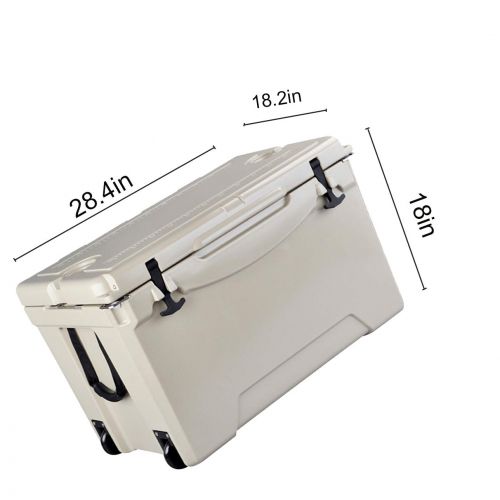  Asia-L 75+28-Quart Ice Chest, Heavy Duty High Performance Insulated Cooler, Two Packs with Wheels