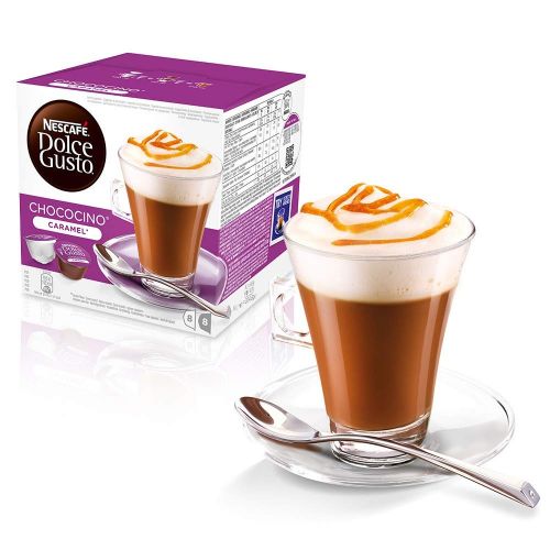 네스카페 Nestle Nescafe Dolce Gusto Coffe and Tea Pods  Chococino Caramel Flavor - Choose Quantity (4 Pack (64 Capsules))