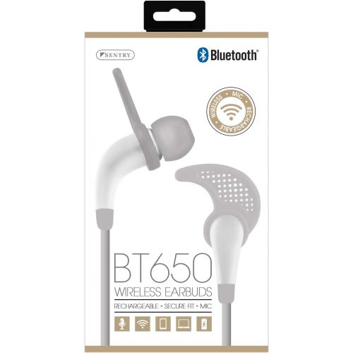  Sentry Industries Inc. Bluetooth Wireless Stereo Earbuds with Mic - White