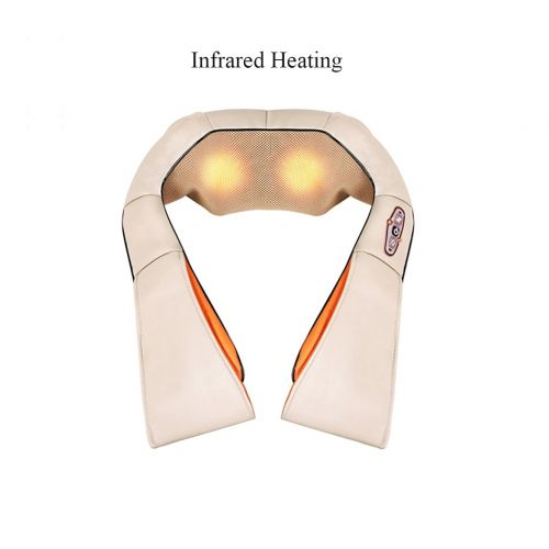  ALXDR Electronic Infrared Shoulder Neck Heated Massager Pillow 4D Bi-Direction Energy-Saving Massage Shawl with 3 Buttons for Whole Body Heating Kneading Home-Car-Using Pain Relief