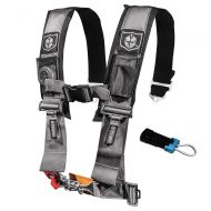 Pro Armor A114230RD P151100 Red 4-Point Harness 3 Inch Straps RZR UTV Seat Lap Belt with Bypass Clip