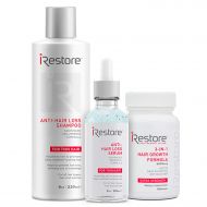 IRestore iRestore Fast Hair Growth Bundle Includes The 3-In-1 Hair Growth Supplement, Hair Growth Serum, And Hair Growth Shampoo to combat hair loss (3 month supply)