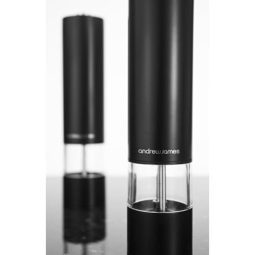  Andrew James Electric Stainless Steel Salt and Pepper Mill Set in Piano Black2Year Warranty