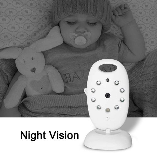  Adventurers Video Baby Monitor with Baby Camera for Two- Way Audio,Night Vision,Temperature Monitoring,Rechargeable Battery, HD Sound Listening System with 2 LCD Screen (White)