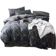 VClife Cotton Bedding Duvet Cover Sets King Arrow Print Bedding Sets- Zipper Closure & Corner Ties (1 Duvet Cover + 2 Pillow Cases)