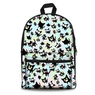 Coloranimal Children Cute Black Cat Backpack Kids Canvas School Bags Women Causal Packs