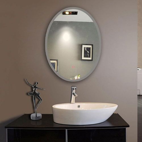  DECORAPORT Bathroom LED Mirror, Oval Wall Mounted Vanity Mirror,Vertial 20 x 28 in Lighted Mirror (A-CL054-H)