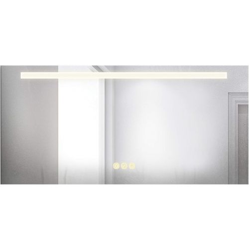  B&C 54x24 inch Super Slim Bathroom Mirror Horizontal |1 Led Strips| Polished Edge &Frameless | Defogger & Dimmer|Touch Switch|Copper Free Silver Backed