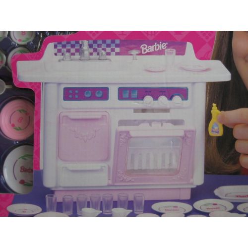 바비 Barbie FUN FIXIN DISHWASHER Set DELUXE APPLIANCE Playset w DISH WASHER, Dishes & MORE (1997 Arcotoys, Mattel)