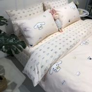 BHUSB Cute Cinnamoroll Printed Bedding Duvet Cover Set Queen Soft Cotton Animal Dogs Duvet Cover with 2 Pillow Shams Pink Reversible Bedding Sets Full/Queen Size