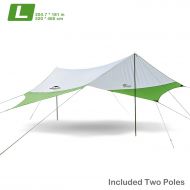 Topnaca Naturehike Lightweight Camping Tarp Shelter Beach Tent Sun Shade Awning Canopy with Tarp Poles, Portable Waterproof Sun-Proof 204.7x181157.5x137.8 for Hiking Fishing Picni