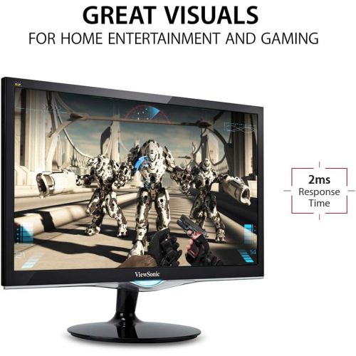  ViewSonic VX2452MH 24 Inch 2ms 75Hz 1080p Gaming Monitor with HDMI DVI and VGA inputs