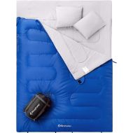 상세설명참조 KingCamp Camping Sleeping Bag for Adults Youth 3 Season Lightweight, Waterproof, Cotton Sleeping Bag, Double and Single Size-6 Colors for Backpacking, Hiking, Outdoor Activities