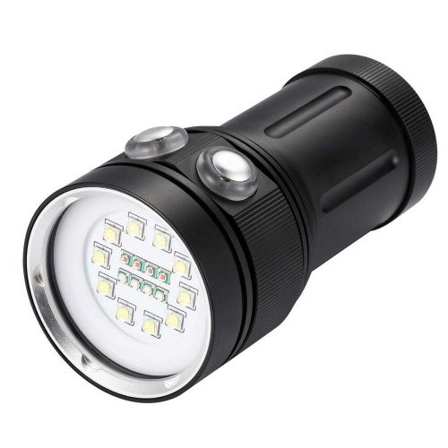  Cozyel 12000 Lumen XM-L2 Professional Diving Flashlight, Bright LED Submarine Light Scuba Safety Waterproof Underwater Torch Light for Outdoor Under Water Sports