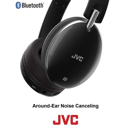  Visit the JVC Store JVC Wireless Noise Canceling Over Ear Headphones, Bluetooth, Instant paring with NFC Technology - HAS90BNB, Black, One Size
