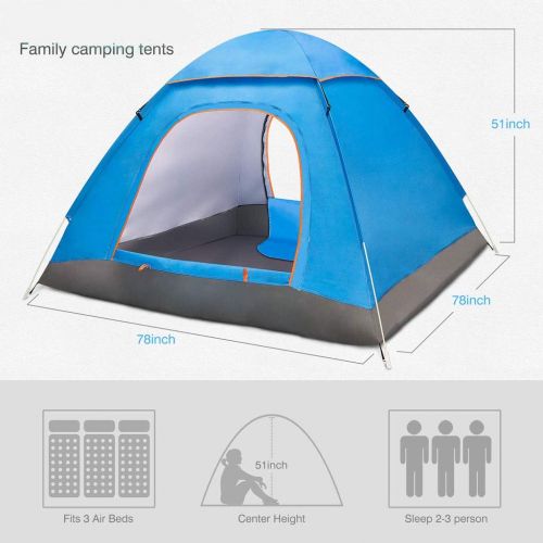  Anchor 3-4 Person Tents for Camping Automatic Pop Up Waterproof Tent with Carry Bag for Backpacking, Picnic,Hiking,Fishing,Outdoor Use