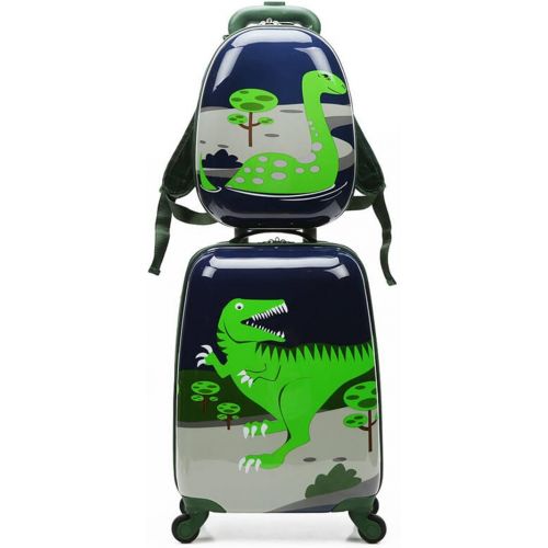  X-tag 2 Pcs Kids Luggage Set 18 Suitcase and 13 Backpack Rolling Wheels