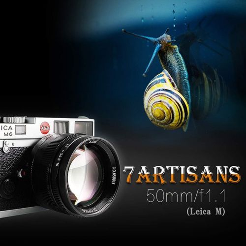  7artisans 50mm f1.1 Manual Lens for Leica M Mount M-M M240 M3 M6 M7 M8 M9p M10 - Black