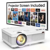 Leisure QKK Portable LCD Projector 2800 Brightness [100 Projector Screen Included] Full HD 1080P Supported, Compatible with Smartphone, TV Stick, Games, HDMI, AV, Indoor & Outdoor Projecto