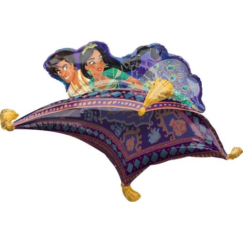  Aladdin Party Supplies Birthday Balloon Decoration Deluxe Bundle with Birthday Card and Aladdin Princess Jasmine Blowout