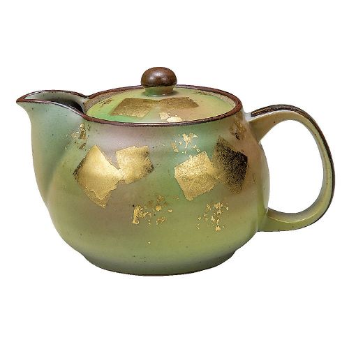  Kutani Yaki(ware) Japanese Teapot Gold Leaf (with tea strainer)