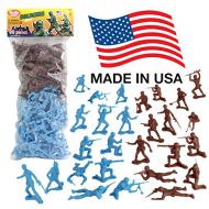 Tim Mee Toy TimMee Plastic Army Men - Cyan vs Rust 96pc Toy Soldier Figures - Made in USA