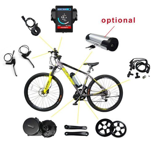  BAFANG BBS01B 36V 250W Ebike Motor with LCD Display 8fun Mid Drive Electric Bike Conversion Kit with Battery and Charger