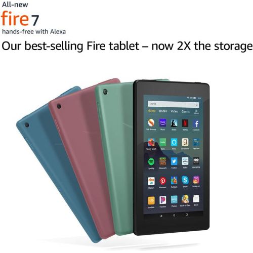  [아마존핫딜][아마존 핫딜] Fire 7 Essentials Bundle including Fire 7 Tablet (Black, 16GB), Amazon Standing Case (Charcoal Black), and Nupro Anti-Glare Screen Protector