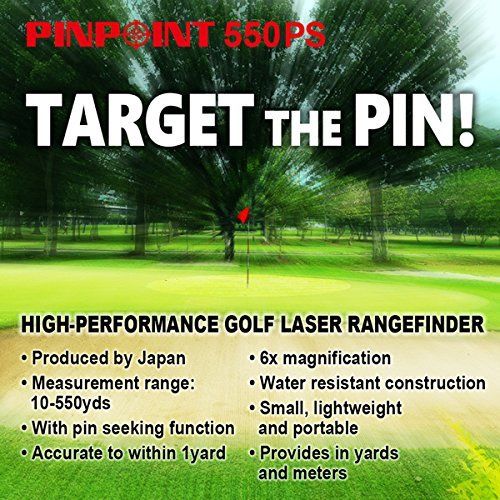  Golf Utilities PINPOINT550PS Waterproof Golf Laser Rangefinder with Pin Seeking Function 550yd Japanese Quality