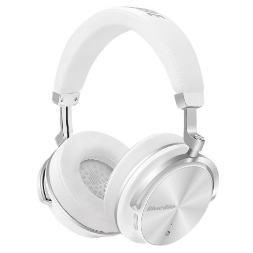  Bluedio T4 (Turbine) Active Noise Cancelling Bluetooth Headphones with Mic Over-ear Swiveling Wired and Wireless headphones Headset for Cell PhoneTVPC bass fashion (White)