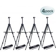 Easel Stand, Ohuhu 72 Artist Easels for Display, Aluminum Metal Tripod Field Easel with Bag for Table-Top/Floor/Flip Charts, Black Art Easels W/Adjustable Height 25-72” for Back to
