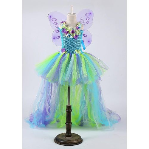  AQTOPS Baby Girl Butterfly Dress Costume with Wings Halloween Role Play Outfits Set Green