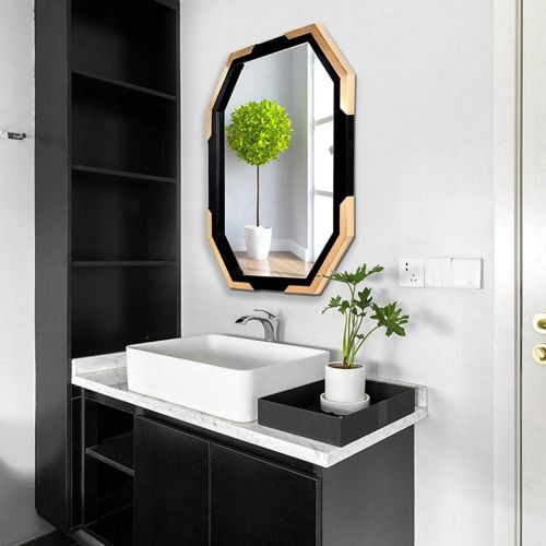 Mirrors Wall-Mounted Metal Irregular Wall European Style Stainless Steel Bathroom Dressing Table Bathroom Wall-Mounted HD Silver Gift