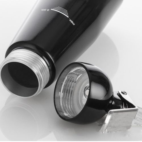  TAMUME Schwarz Sahnebereiter Edelstahlkoerper - 0.5 Liter Professional Aluminium Sahnespender mit 3 Garniertuellen + Schrubber - benoetigt Standard-Sahnekapseln N20 (Nicht Enthalten)