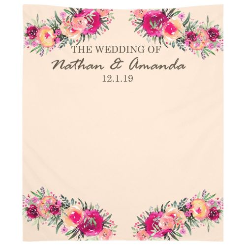  LovelyDrops Personalize Wedding Backdrop (68x80 inches) Decorations for Reception or Ceremony - Photo Booth...