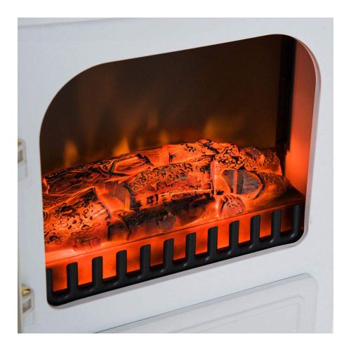  Unknown White 1500W Electric Fireplace Freestanding Fire Flame Stove Heater Adjustable