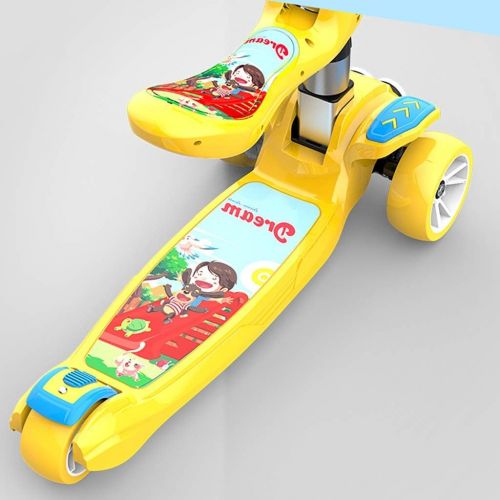  WYQ Kinder Roller mit verstellbarem Lenker und Sitz, Tretroller fuer Kinder im Alter von 3-12 Jahren (Farbe : Green)