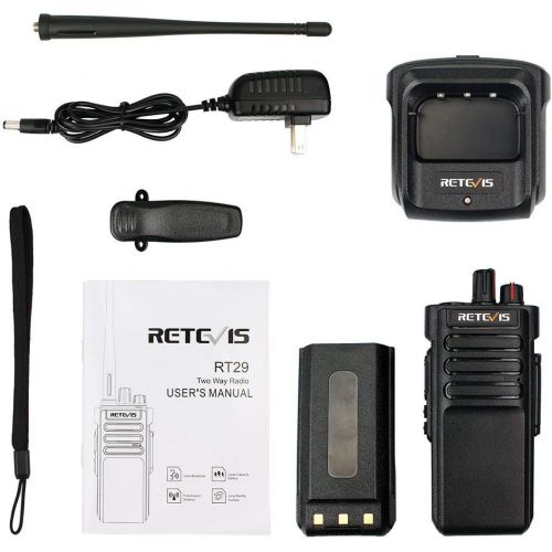  Retevis RT29 Waterproof Walkie Talkies UHF 10W 3200mAh Long Range Two Way Radio(Black, 1 Pack)