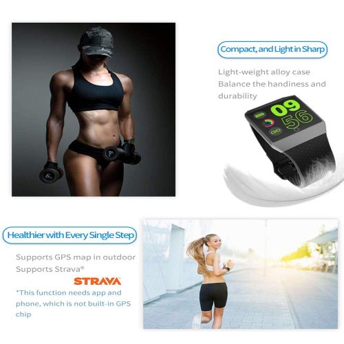  Admier Fitness Tracker Herzfrequenz Fitness Wristband Color Screen Smart Watch Waterproof IP67 Activity Tracker Blutdruck Smart Armband Stopwatch Sport Pedometer,Black