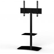 상세설명참조 SONOROUS PL-2810 Modern TV Floor Stand Mount/Bracket with Tempered Glass Shelf for Sizes up to 60 (Steel Construction) - White