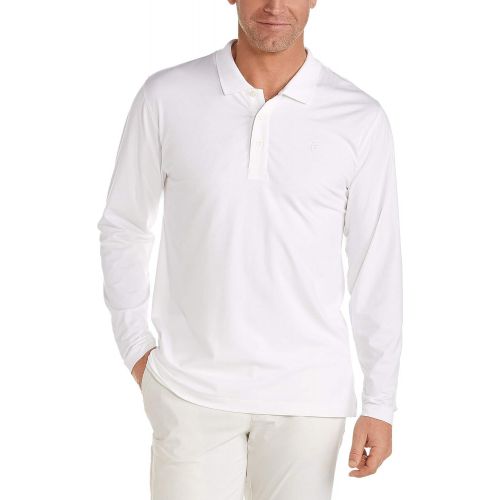  Coolibar UPF 50+ Mens Coppitt Long Sleeve Weekend Polo - Sun Protective