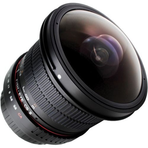  Rokinon HD8M-C 8mm f3.5 HD Fisheye Lens with Removeable Hood for Canon DSLR 8-8mm, Fixed-Non-Zoom Lens
